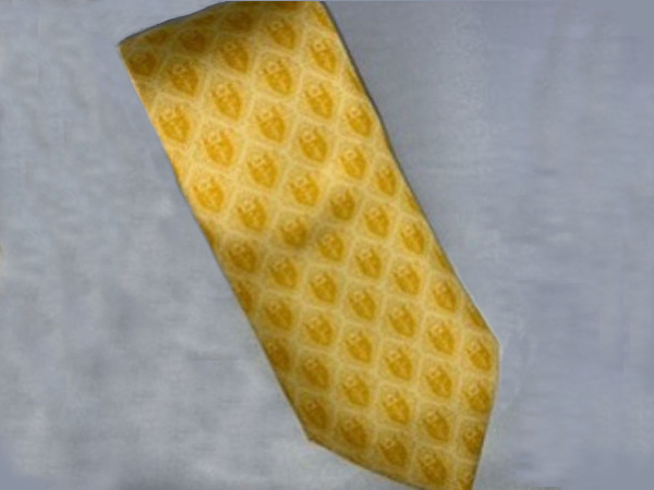 Krawat żółty ze złotym godłem zdjęcie 1